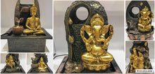 Load image into Gallery viewer, Buddha Water Fountain Goldon Buddha with LED Light Indoor Water Fountain