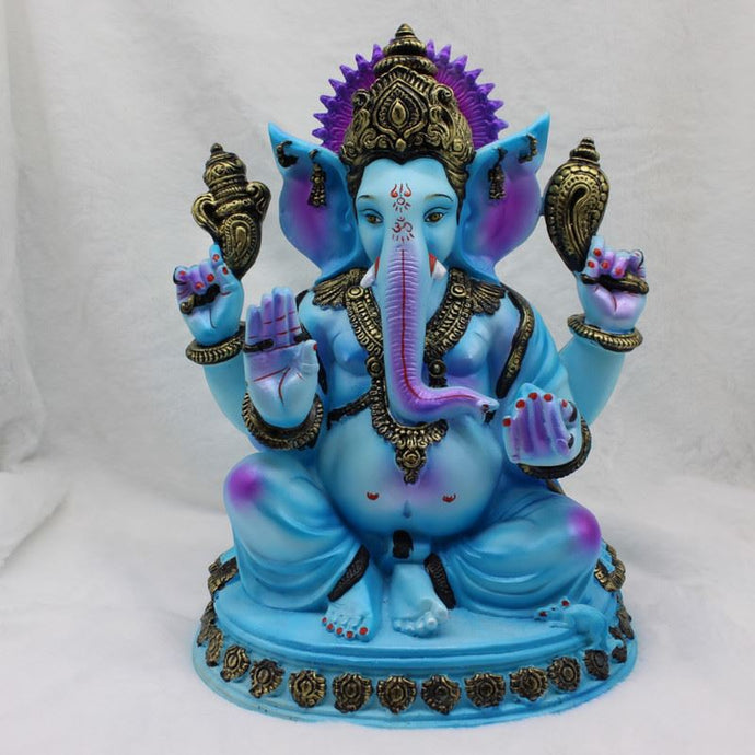 Ganesh Ganesha Ganpati Ganapati Hindu God Hindu God Ganesh fiber idol Blue
