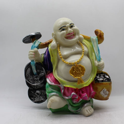 Lucky Laughing Buddha,statue,Happy sitting,showpeace,luckey man,Happy man White