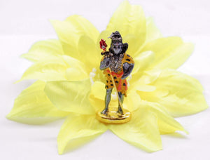 LORD SHANKAR YELLOW&GREY COLOR SHANKAR CAR DASH BOARD SMALL STATUE HINDU METAL