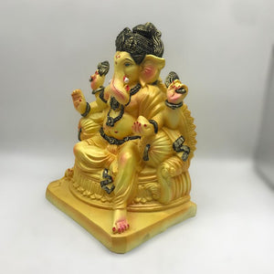 Ganesha Ganesh Ganpati Hindu Elephant God Diwali Pooja Ganpati fiber idol Yellow
