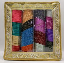 Load image into Gallery viewer, 4 Roll Bangle Bracelet Cover Bag INDIAN Chudi Kangan Watch Travel Cases Storage