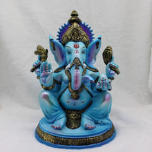 Load image into Gallery viewer, Ganesh Ganesha Ganpati Ganapati Hindu God Hindu God Ganesh fiber idol Blue