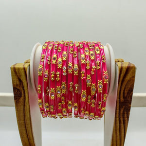 Indian Glass Bangles Set Of 12-Stone Work Women Girl Wedding Special Bangles