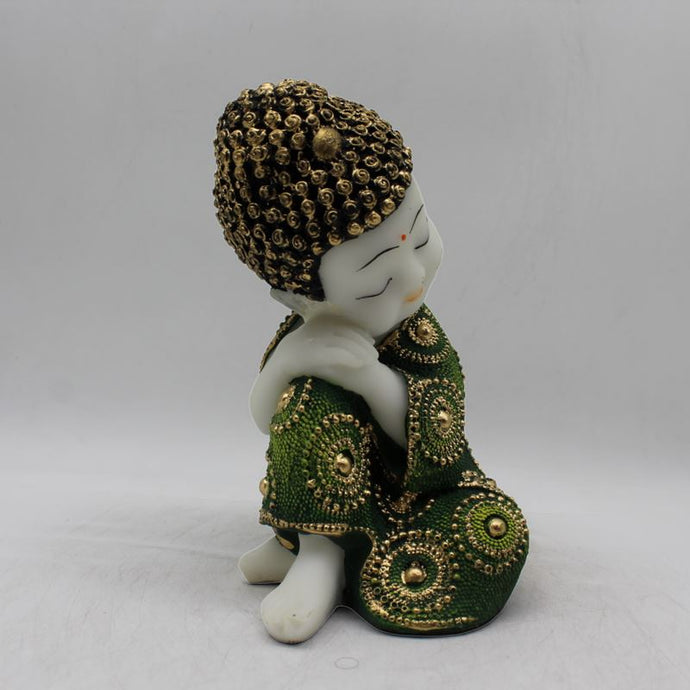 Buddha Sitting Medium,showpiece, Buddha, Baby buddha God Gift Green