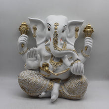 Load image into Gallery viewer, Ganesh Ganesha Ganpati Ganapati Hindu God Hindu God Ganesh fiber idolWhite