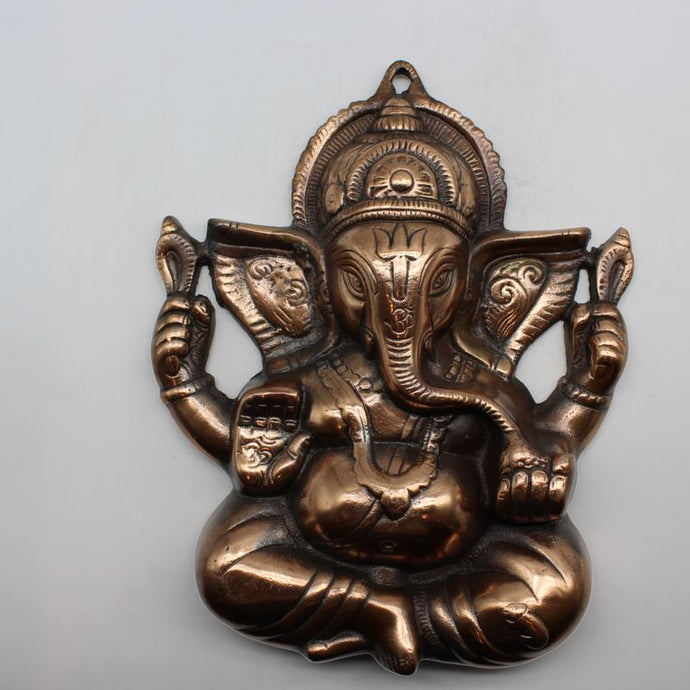Lord Ganesha Wall Hanging -For Home Decor, Housewarming Gift, Hindu God of Luck..Metal Lord Ganesha Frame Wall Hanging Showpiece