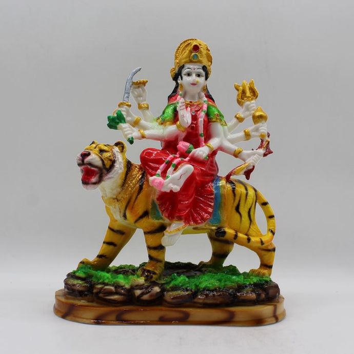 Ambe Mata Statue/ Durga Mata Murati / Durga Idol. Shakti Statue-Ambe Ma Idol Office-White Painted Bengali Durga Maa Murti-Durga Ma Idol-Ambe Maa Statue-Durga.AMBE MA HINDU Goddess  Statue Figurine Mataji Shakti Maa Ambaji