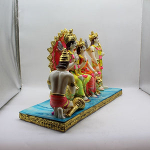 Ram Darbar Ram Sita Lakshman Hanuman Fiber Idol Multi Color