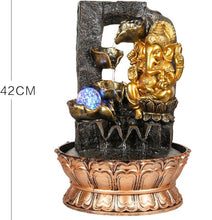 Load image into Gallery viewer, Ganesh Water Fountain Ganesha Zen Meditation Indoor Waterfall  Rolling Ball