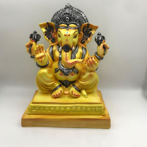 Ganesha Ganesh Ganpati Hindu Elephant God Diwali Pooja Ganpati fiber idol Yellow
