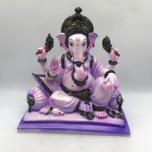Ganesh Ganesha Ganpati Ganapati Hindu God Ganesh fiber idol Light Purple