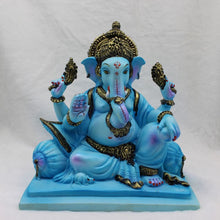 Load image into Gallery viewer, Ganesh Ganesha Ganpati Ganapati Hindu God Hindu God Ganesh fiber idol Blue