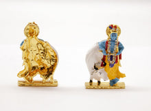 Load image into Gallery viewer, LORD  KRISHNA GOPAL BLUE &amp; YELLOW COLOR CAR DASH BOARD SMALL STATUE HINDU METAL