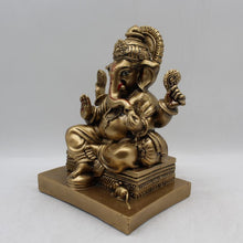 Load image into Gallery viewer, Ganesh Ganesha Ganpati Ganapati Hindu God Hindu God Ganesh fiber idolGold