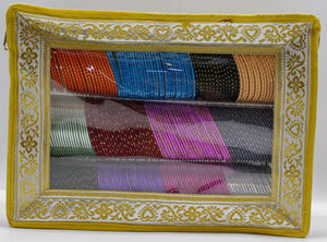 3 Roll Bangle Bracelet Cover Bag INDIAN Chudi Kangan Watch Travel Cases Storage