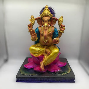 Ganesh Ganesha Ganpati Ganapati Hindu God Hindu God Ganesh fiber idol Multi Color
