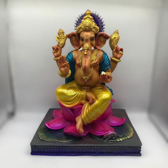 Ganesh Ganesha Ganpati Ganapati Hindu God Hindu God Ganesh fiber idol Multi Color