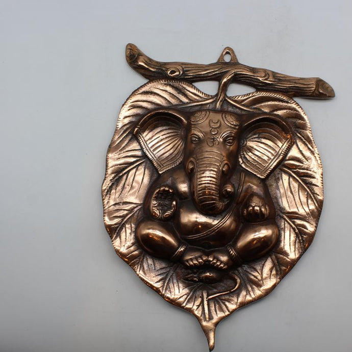 Lord Ganesha Wall Hanging -For Home Decor, Housewarming Gift, Hindu God of Luck..Metal Lord Ganesha Frame Wall Hanging Showpiece