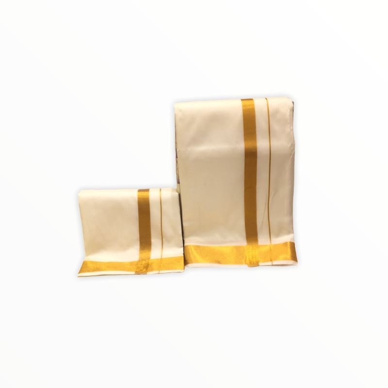 Men's Traditional Veshti / Dhoti / Vasti with Angavastram