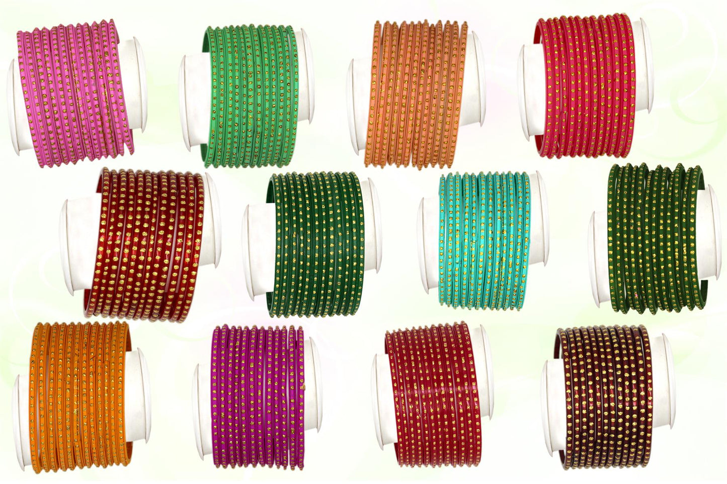 Indian Glass Bangles Set Dot Pattern Bollywood Style Wedding Favour