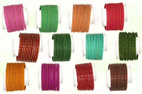 Indian Glass Bangles Set Dot Pattern Bollywood Style Wedding Favour