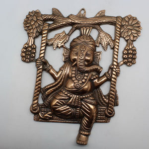 Lord Ganesha Wall Hanging -For Home Decor, Housewarming Gift, Hindu God of Luck..Metal Lord Ganesha Frame Wall Hanging Showpiece