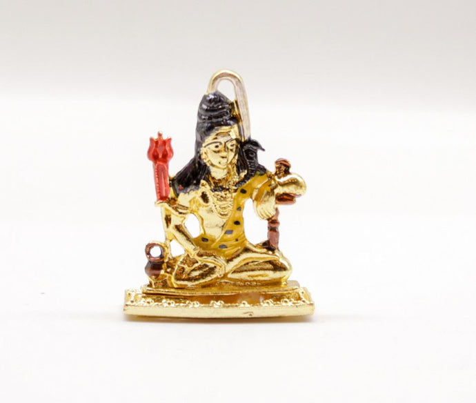 LORD SHANKAR GOLD COLOR SHANKAR CAR DASH BOARD SMALL STATUE HINDU METAL