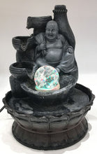 Load image into Gallery viewer, Buddha Water Fountain GREY Buddha with LED Light Indoor Water Fountain