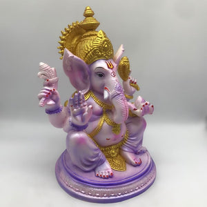 Ganesh Ganesha Ganpati Ganapati Hindu God Ganesh fiber idol Light Purple