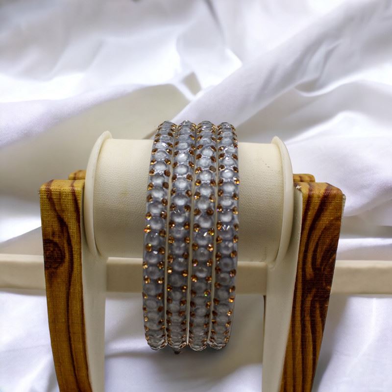 Indian Plastic Bangles Set of 4-Stone Work Women Girl Wedding Special Bangles