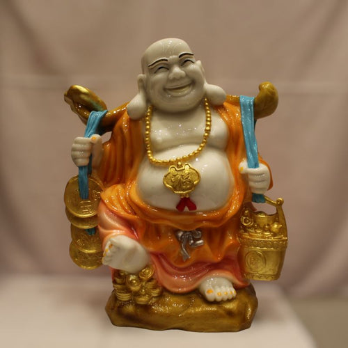 Lucky Laughing Buddha,statue,Happy sitting,luckey man,Happy man Multi color