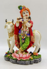 Load image into Gallery viewer, Indian Fiber Lord Krishna Statue for Home &amp; office decor, temple, diwali Pooja
