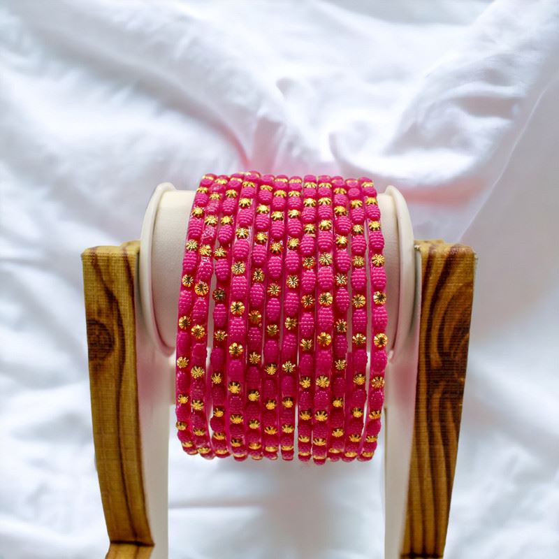Indian Glass Bangles – Raised Dot Pattern, Set of 12