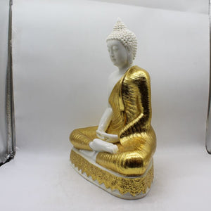 Buddha Sitting Medium,showpiece Decorative Statue Figurine God GiftWhite,Gold