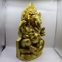 Load image into Gallery viewer, Ganesh Ganesha Ganpati Ganapati Hindu God Hindu God Ganesh fiber idolGold color