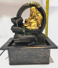 Load image into Gallery viewer, Buddha Water Fountain  Grey Buddha with LED Light Indoor Water Fountain