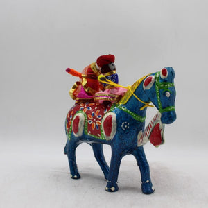 Cultural Rajasthani traditional couple with horse,Indian Rajasthani couple