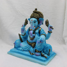 Load image into Gallery viewer, Ganesh Ganesha Ganpati Ganapati Hindu God Hindu God Ganesh fiber idol Blue