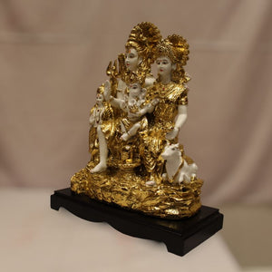 God Shiva,siva,Shankar,Mahadev,Sambhu, Bholenath, Shiv Family idolWhite-Gold