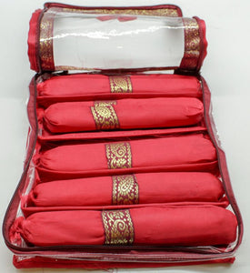 5 Roll Bangle Bracelet Cover Bag INDIAN Chudi Kangan Watch Travel Cases Storage