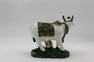 Kamdhenu Cow Gau Mata,Nandi cow Statue Kamdhenu Hindu God For Home Decor White