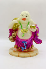 Load image into Gallery viewer, Buddha Figurine Lucky Laughing Buddha Statue White Fiber Home Decorations