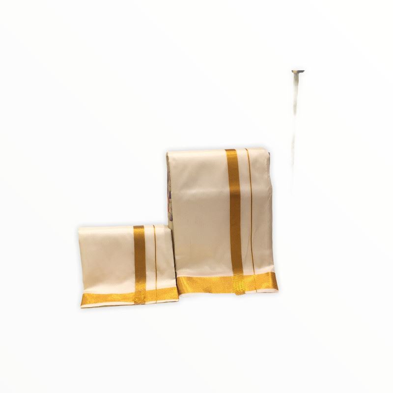 Men's Traditional Veshti / Dhoti / Vasti with Angavastram