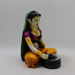 Rajasthani Girl,Rajasthani lady,Musician girl Rajasthani statue,idol Multi color