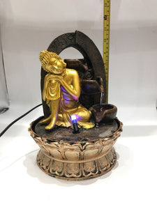 Gautam buddha Water Fountain Creative Goldon Buddha with LED Light Indoor Water Fountain
