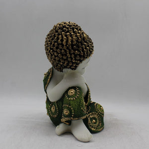 Buddha Sitting Medium,showpiece, Buddha, Baby buddha God Gift Green