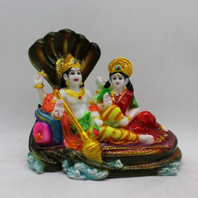 Lakshmi & vishnu, vishnu-laxmi Statue, vishnu laxmi idol Multi color