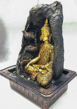 Load image into Gallery viewer, Buddha Water Fountain Goldon Buddha with LED Light Indoor Water Fountain