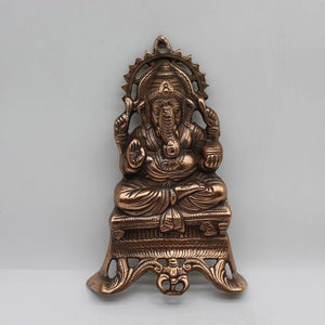 Lord Ganesha Wall Hanging -For Home Decor, Housewarming Gift, Hindu God of Luck..Metal Lord Ganesha Frame Wall Hanging Showpiece